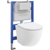 Mexen Lena Unterputz-WC-Set pneumatischer Rahmen Tex Air XS-F mit WC Schüssel Tornado und Absenkautomatik, weiß