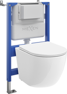 Mexen Lena Unterputz-WC-Set pneumatischer Rahmen Tex Air XS-F mit WC Schüssel Tornado und Absenkautomatik, weiß