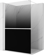 Mexen Kioto+ Duschwand mit Regal Walk-in 120 x 200 cm, Ombre Schwarz 8 mm, Weiß - 800-120-121-20-76