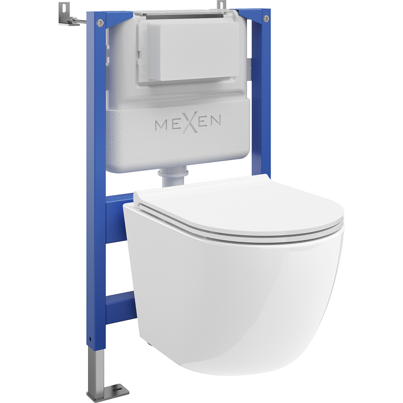 Mexen Lena Unterputz-WC-Set Tex Air XS-F mit pneumatischem Rahmen, WC-Schüssel und Soft-Close-Sitz, weiß - 610830220500A