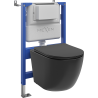 Mexen Lena Unterputz-WC-Set Pneumatischer Tex Air XS-F Rahmen mit WC-Schüssel und Soft-Close-Sitz, Schwarz Matt - 610830221085A