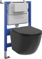 Mexen Lena Unterputz-WC-Set pneumatischer Rahmen Tex Air XS-F mit WC-Schüssel Tornado und Soft-Close-Sitz, schwarzmatt