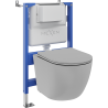 Mexen Lena Unterputz-WC-Set pneumatische Rahmen Tex Air XS-F mit WC-Schüssel und Softclose-Sitz, hellgrau matt - 610830224061A
