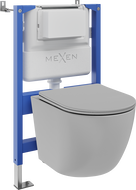 Mexen Lena Unterputz-WC-Set pneumatische Rahmen Tex Air XS-F mit WC-Schüssel und Softclose-Sitz, hellgrau matt - 610830224061A