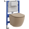 Mexen Lena Unterputz-WC-Set Pneumatischer Rahmen Tex Air XS-F mit WC-Schüssel und Soft-Close-Sitz, Cappuccino-Matt