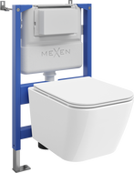 Mexen Madox Unterputz-WC-Set mit pneumatischem Tex Air XS-F Gestell, WC-Schüssel und Absenkautomatik, weiß - 610830154000A