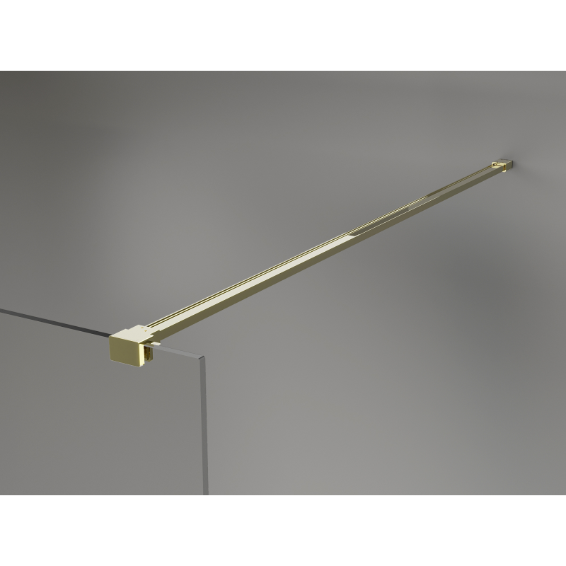 Mexen Kioto+ Duschwand mit Regal Walk-in 80 x 200 cm, Ombre Schwarz 8 mm, Gold - 800-080-121-50-76