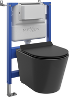 Mexen Rico Unterputz-WC-Set Tex Air XS-F mit pneumatischem Rahmen, WC-Schüssel und Absenkautomatik, Schwarz Matt