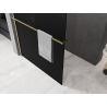 Mexen Kioto+ Duschwand mit Regal Walk-in 110 x 200 cm, Ombre Schwarz 8 mm, Gold gebürstet - 800-110-121-55-76
