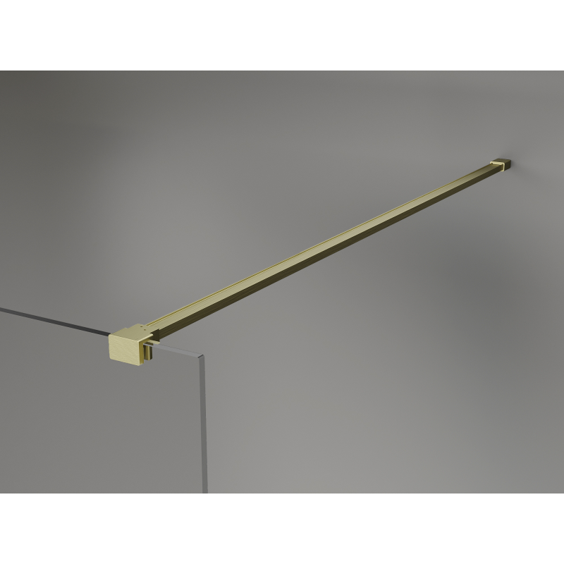 Mexen Kioto+ Duschwand mit Regal Walk-in 110 x 200 cm, Ombre Schwarz 8 mm, Gold gebürstet - 800-110-121-55-76