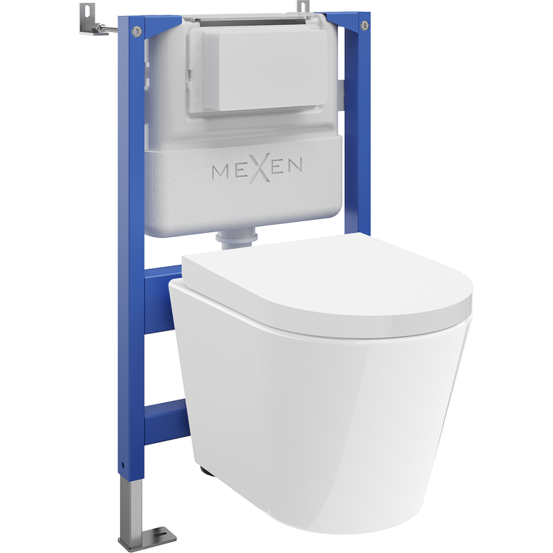 Mexen Rico Unterputz-WC-Set Tex Air XS-F mit pneumatischem Rahmen, WC-Schüssel und Softclose-Sitz, weiß - 610830720200A