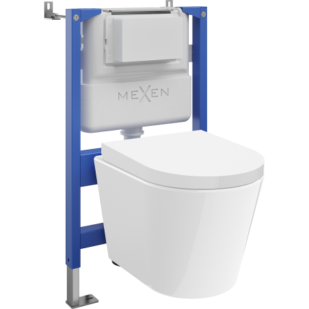 Mexen Rico Unterputz-WC-Set Tex Air XS-F mit pneumatischem Rahmen, WC-Schüssel und Softclose-Sitz, weiß - 610830720200A