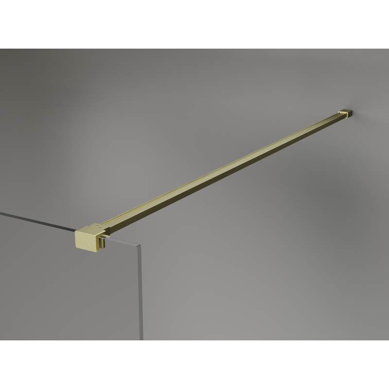 Mexen Kioto+ Duschwand mit Ablage Walk-in 140 x 200 cm, ombre schwarz 8 mm, gebürstet gold - 800-140-121-55-76
