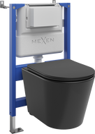 Mexen Rico Unterputz-WC-Set mit pneumatischem Tex Air XS-F Rahmen, WC-Schüssel und Soft-Close-Sitz, schwarzmatt - 610830721085A