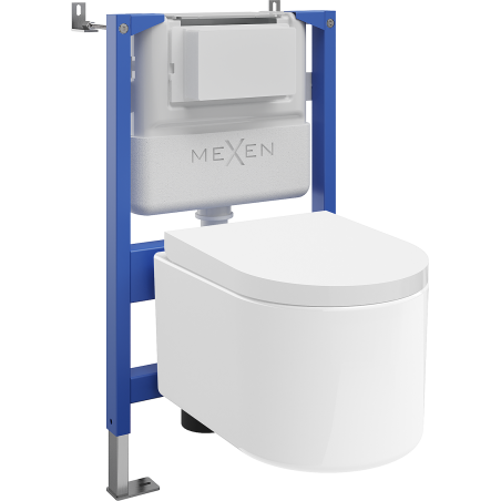 Mexen Sofia Unterputz-WC-Set Pneumatischer Rahmen Tex Air XS-F mit WC-Schüssel und Soft-Close-Sitz, weiß - 610830540200A