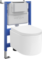 Mexen Sofia Unterputz-WC-Set mit pneumatischem Tex Air XS-F Rahmen, WC-Schüssel Tornado und Soft-Close-Sitz, weiß