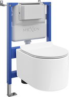 Mexen Sofia Unterputz-WC-Set Pneumatischer Rahmen Tex Air XS-F mit WC-Schüssel Tornado und Soft-Close-Sitz, weiß