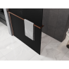 Mexen Kioto+ Duschwand mit Ablage Walk-in 150 x 200 cm, Ombre Schwarz 8 mm, Roségold - 800-150-121-60-76