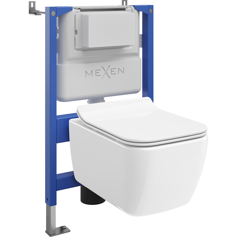 Mexen Stella WC-Unterputz-Set mit pneumatischem Tex Air XS-F Rahmen mit WC-Schüssel und Soft-Close-Sitz, weiß - 610830680800A
