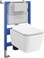 Mexen Stella WC-Unterputz-Set mit pneumatischem Tex Air XS-F Rahmen mit WC-Schüssel und Soft-Close-Sitz, weiß - 610830680800A