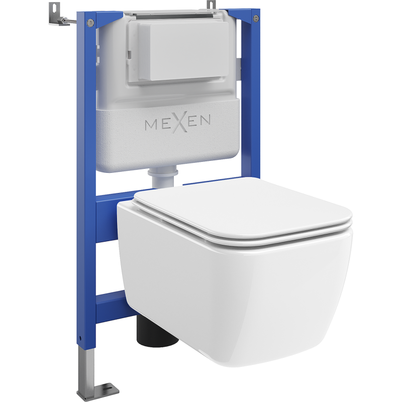 Mexen Stella Unterputz-WC-Set pneumatisches Gestell Tex Air XS-F mit WC-Schüssel und Softclose-Sitz, weiß - 610830680900A