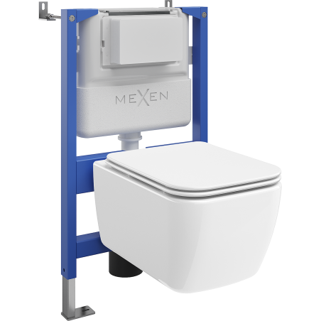 Mexen Stella Unterputz-WC-Set pneumatisches Gestell Tex Air XS-F mit WC-Schüssel und Softclose-Sitz, weiß - 610830680900A