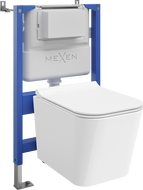 Mexen Teo Unterputz-WC-Set pneumatischer Rahmen Tex Air XS-F mit WC-Schüssel Tornado und Soft-Close-Sitz, Weiß