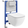 Mexen Timo WC-Unterputz-Set Tex Air XS-F mit pneumatischem Rahmen, Tornado-WC-Schüssel und Soft-Close-Sitz, weiß