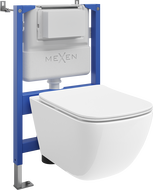 Mexen Timo WC-Unterputz-Set Tex Air XS-F mit pneumatischem Rahmen, Tornado-WC-Schüssel und Soft-Close-Sitz, weiß