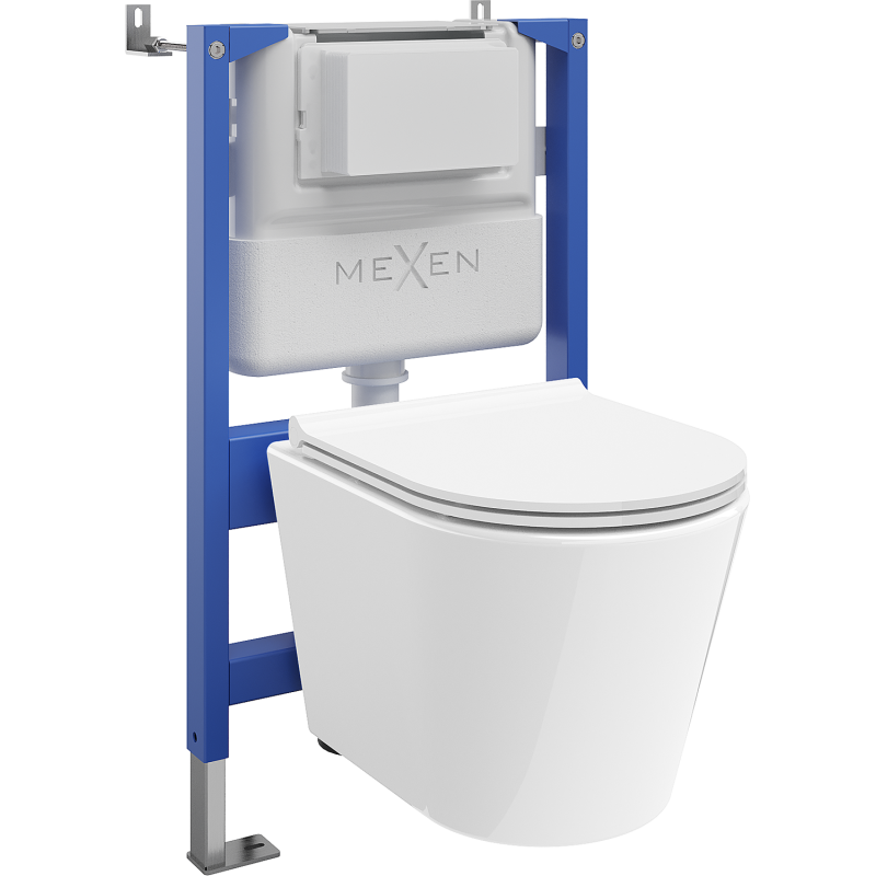 Mexen Rico Unterputz-WC-Set Tex Air XS-F mit pneumatischer Betätigung, Wand-WC und Absenkautomatik, weiß - 610830720500A