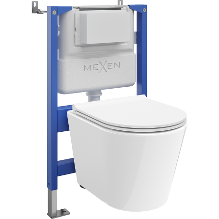 Mexen Rico Unterputz-WC-Set Tex Air XS-F mit pneumatischer Betätigung, Wand-WC und Absenkautomatik, weiß - 610830720500A