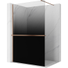Mexen Kioto+ Duschwand mit Regal Walk-in 120 x 200 cm, ombre schwarz 8 mm, gebürstetes Kupfer - 800-120-121-65-76