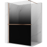 Mexen Kioto+ Duschwand mit Regal Walk-in 150 x 200 cm, Ombre Schwarz 8 mm, gebürstetes Kupfer - 800-150-121-65-76