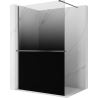Mexen Kioto+ Duschwand mit Regal Walk-in 100 x 200 cm, ombre schwarz 8 mm, gun gray gebürstet - 800-100-121-66-76