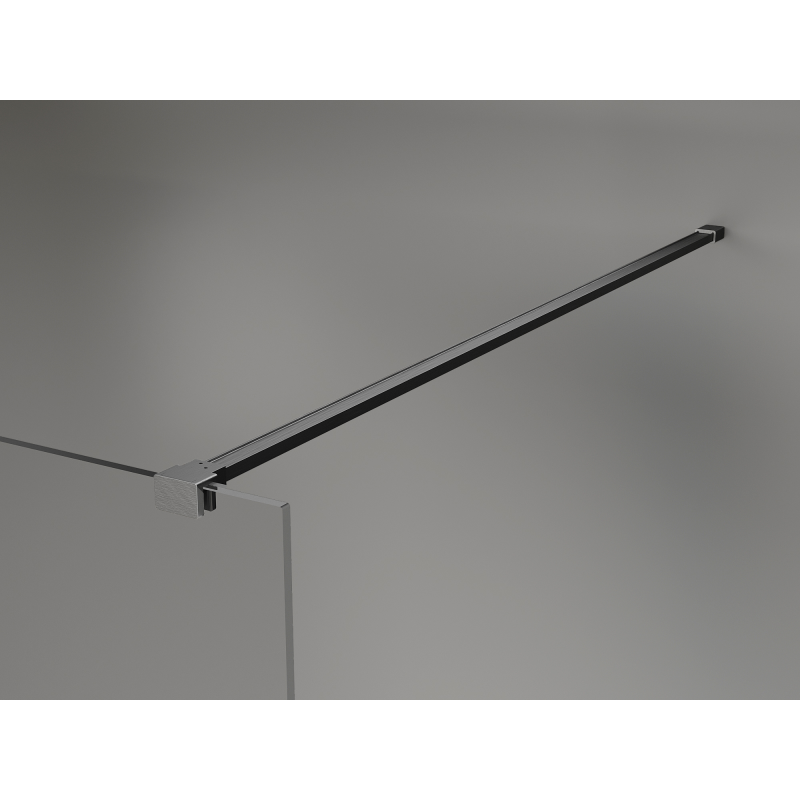 Mexen Kioto+ Duschwand mit Ablage Walk-in 110 x 200 cm, Ombre Schwarz 8 mm, Gun Gray gebürstet - 800-110-121-66-76