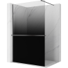 Mexen Kioto+ Duschwand mit Ablage Walk-in 120 x 200 cm, ombre schwarz 8 mm, gun gray gebürstet - 800-120-121-66-76