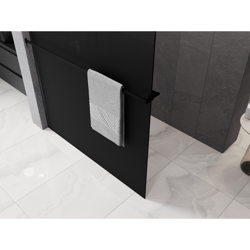 Mexen Kioto+ Duschwand mit Regal Walk-in 100 x 200 cm, ombre schwarz 8 mm, schwarz - 800-100-121-70-76
