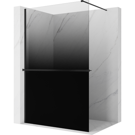 Mexen Kioto+ Duschwand mit Regal Walk-in 100 x 200 cm, ombre schwarz 8 mm, schwarz - 800-100-121-70-76