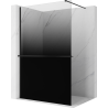 Mexen Kioto+ Duschwand mit Ablage Walk-in 120 x 200 cm, Ombre Schwarz 8 mm, Schwarz - 800-120-121-70-76