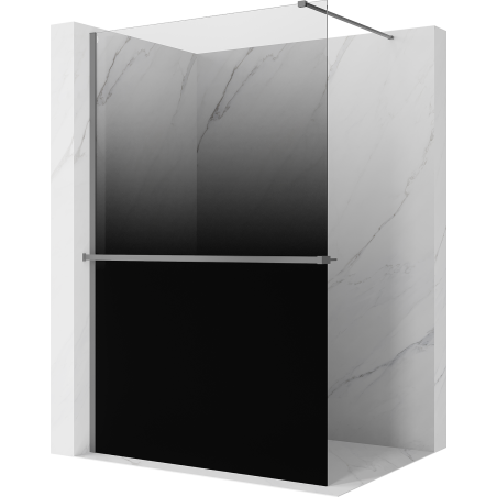 Mexen Kioto+ Duschwand mit Ablage Walk-in 70 x 200 cm, ombre schwarz 8 mm, Gun Metal - 800-070-121-95-76