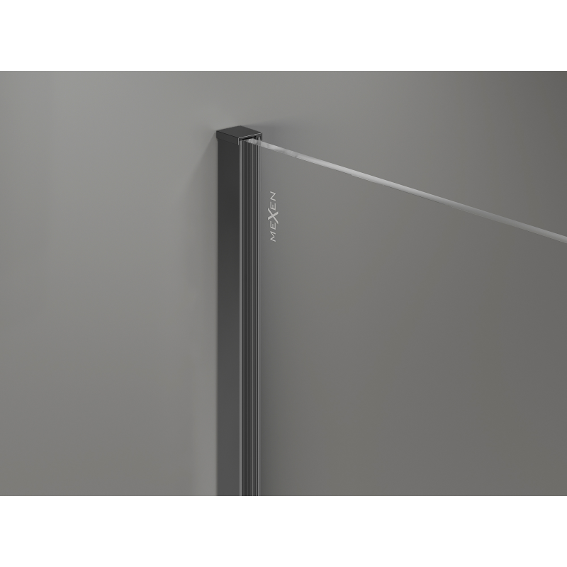 Mexen Kioto+ Duschwand mit Ablage Walk-in 90 x 200 cm, ombre schwarz 8 mm, Gun Metal - 800-090-121-95-76