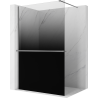 Mexen Kioto+ Duschwand mit Regal Walk-in 130 x 200 cm, ombre schwarz 8 mm, Gun Metal - 800-130-121-95-76
