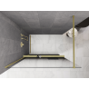 Mexen Kioto+ Duschtür mit Regal Walk-in 90 x 200 cm, Ombre Schwarz 8 mm, gebürstetes Gold - 800-090-121-55-76