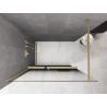Mexen Kioto+ Duschwand mit Regal Walk-in 110 x 200 cm, Ombre Schwarz 8 mm, Gold gebürstet - 800-110-121-55-76