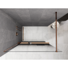 Mexen Kioto+ Duschwand mit Ablage Walk-in 110 x 200 cm, Ombre Schwarz 8 mm, Roségold - 800-110-121-60-76