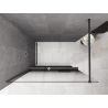 Mexen Kioto+ Duschwand mit Ablage Walk-in 110 x 200 cm, Ombre Schwarz 8 mm, Gun Gray gebürstet - 800-110-121-66-76