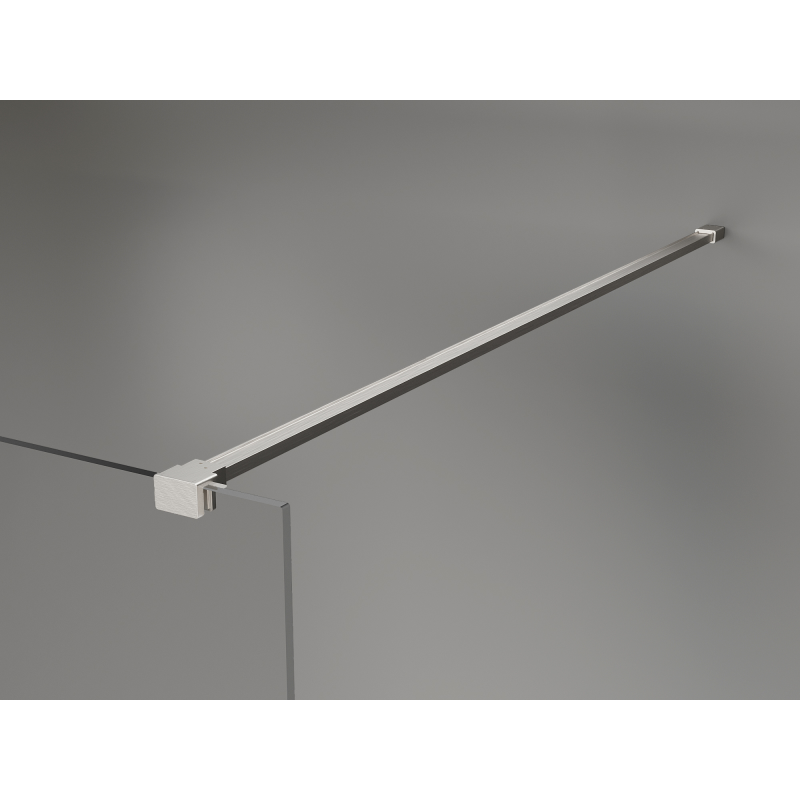 Mexen Kioto+ Duschwand mit Ablage Walk-in 90 x 200 cm, ombre schwarz 8 mm, gebürsteter Nickel - 800-090-121-97-76
