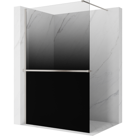 Mexen Kioto+ Duschwand mit Regal Walk-in 120 x 200 cm, ombre schwarz 8 mm, gebürsteter Nickel - 800-120-121-97-76