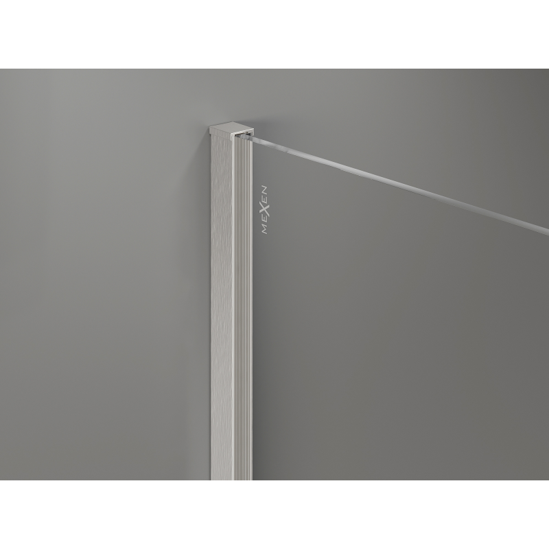 Mexen Kioto+ Duschwand mit Regal Walk-in 130 x 200 cm, schwarzer Ombre 8 mm, gebürsteter Nickel - 800-130-121-97-76