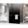 Mexen Kioto+ Duschwand mit Regal Walk-in 130 x 200 cm, schwarzer Ombre 8 mm, gebürsteter Nickel - 800-130-121-97-76